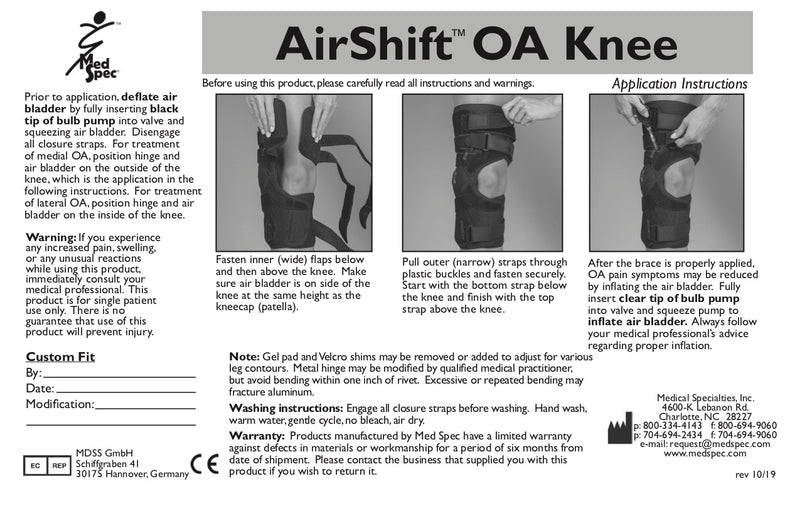 MedSpec AirShift™ OA Knee Brace