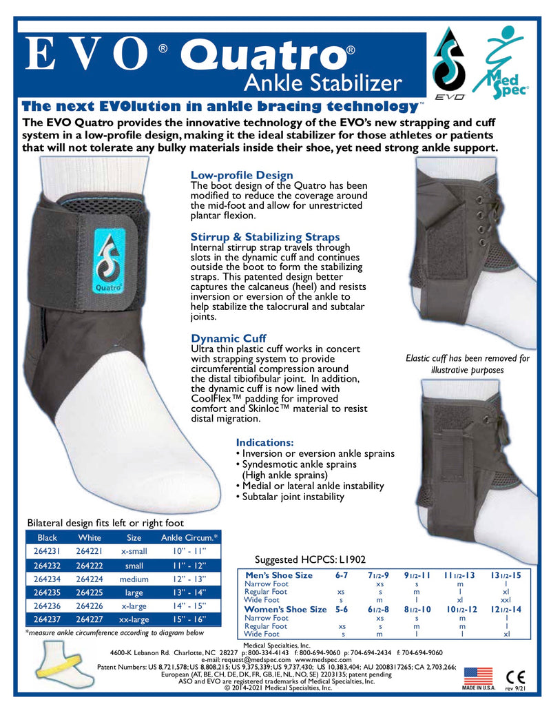 MedSpec EVO® Quatro® Ankle Stabilizer