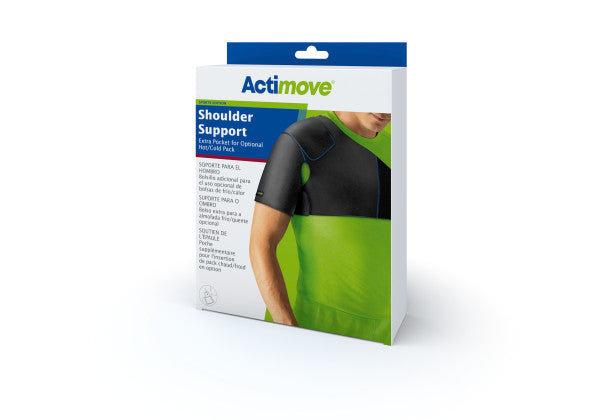 Actimove Shoulder Support Extra Pocket for Optional Hot/Cold Pack, Black