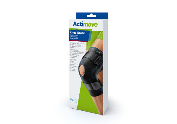 Actimove Knee Brace Wrap Around, Simple Hinges, Condyle Pads, Black