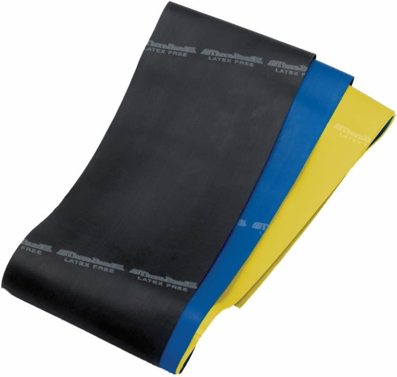 TheraBand Professional Pre-Cut Non-Latex Resistance Bands Combo Packs (5 Foot, Yellow, Blue and Black, Set)