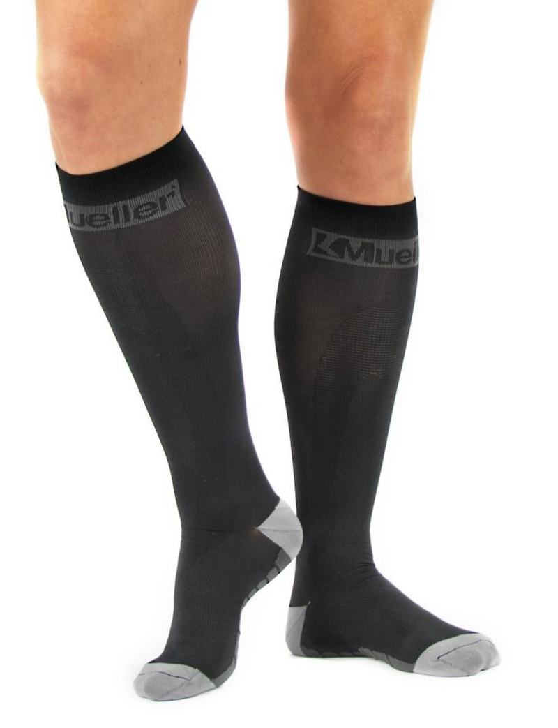 Mueller Sports Medicine Compression and Recovery Socks, 20-30 mmHg, Black