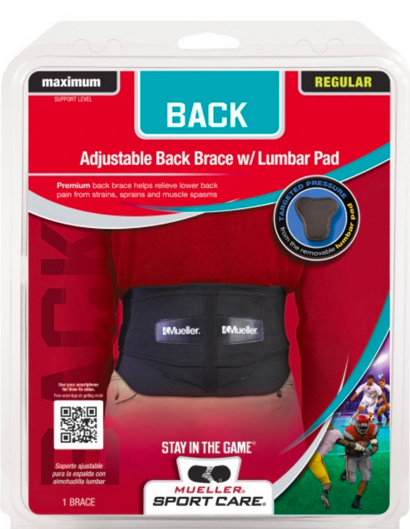 Mueller® Lumbar Back Brace w/ Removable Pad, Regular or Plus Sizes